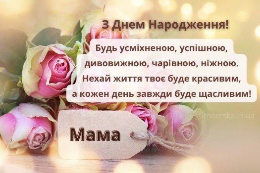 з днем народження мамі картинки українською