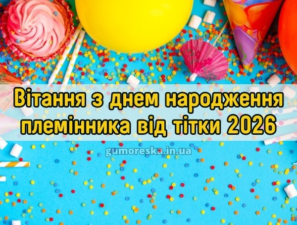 Вітання з днем народження племінника від тітки 2026